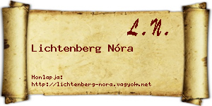 Lichtenberg Nóra névjegykártya