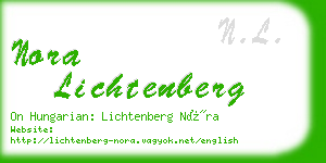 nora lichtenberg business card